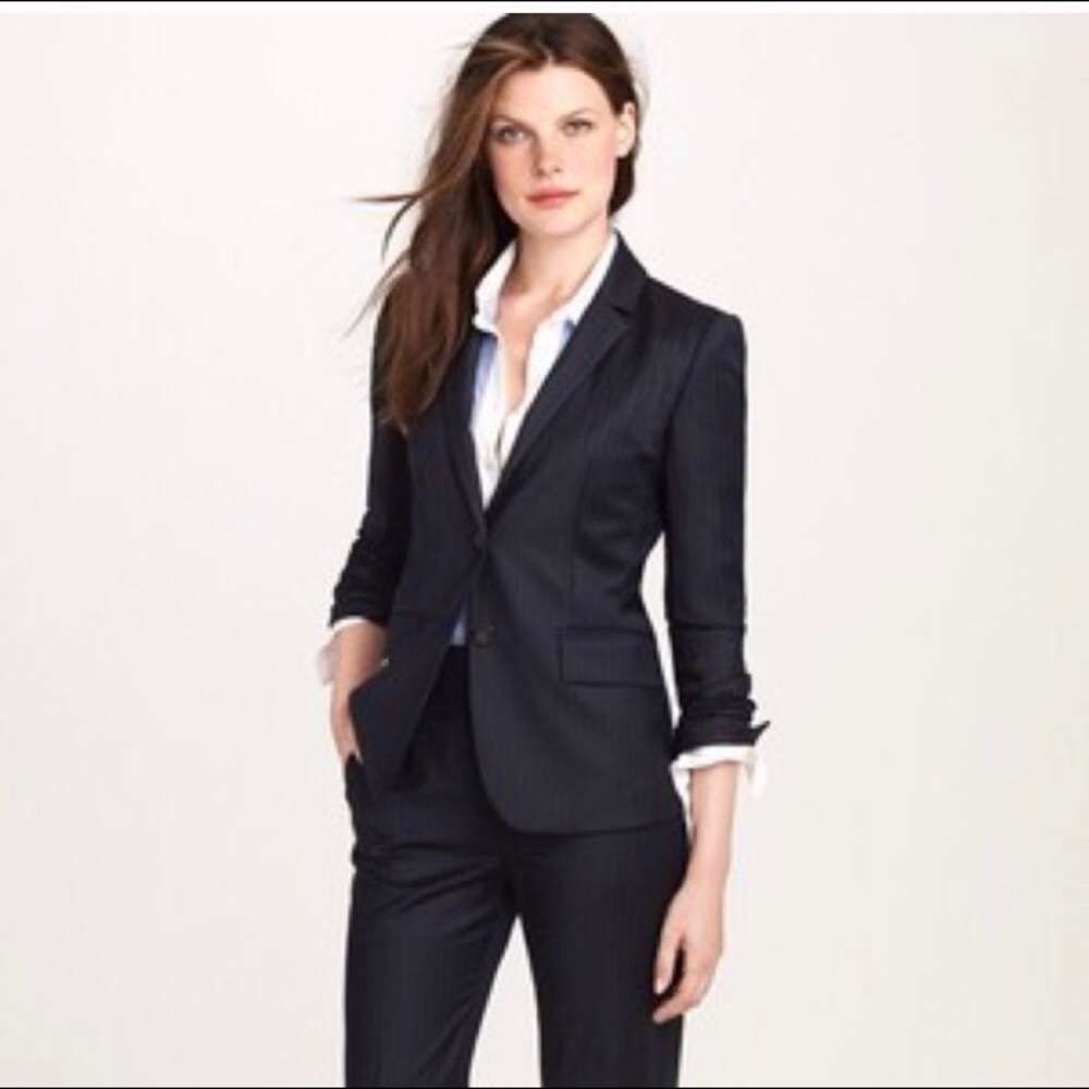 TALL Navy J. Crew Blazer Super 120s Merino Wool